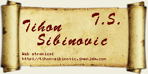 Tihon Sibinović vizit kartica
